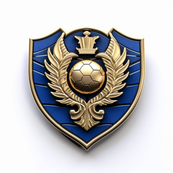diseño gráfico de Escudo de fútbol inventado para equipos azul