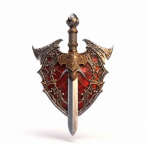 escudo de guerra con espada
