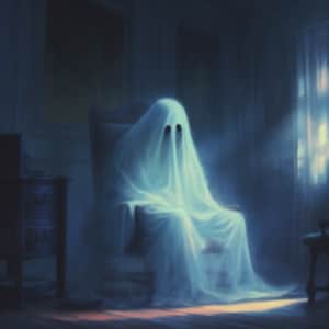 dibujo de fantasma sentado